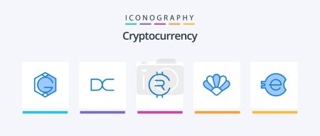 Illustration for Cryptocurrency Blue 5 Icon Pack Including coin. crypto currency. rubycoin. crypto. clams. Creative Icons Design - Royalty Free Image