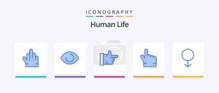Ilustración de Human Blue 5 Icon Pack Including . man. thumbs up. male. hand. Creative Icons Design - Imagen libre de derechos