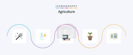 Illustration for Agriculture Flat 5 Icon Pack Including farm. agriculture. camp. plant. pot - Royalty Free Image
