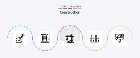 Illustration for Construction Line 5 Icon Pack Including . paint. construction. construction. house - Royalty Free Image