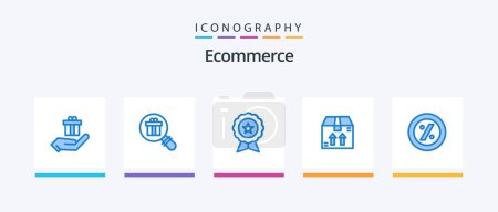 Illustration for Ecommerce Blue 5 Icon Pack Including percent. package. badge. ecommerce. trusted. Creative Icons Design - Royalty Free Image