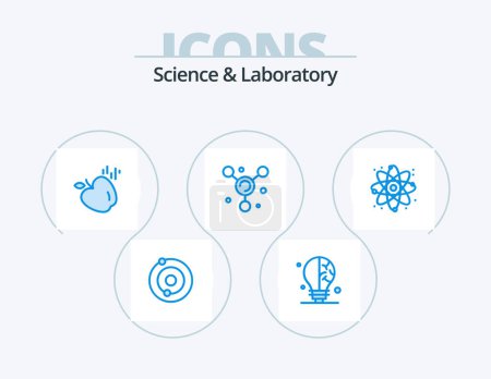 Téléchargez les illustrations : Science Blue Icon Pack 5 Icon Design. . . science. science. physics - en licence libre de droit