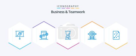 Ilustración de Business And Teamwork 25 Blue icon pack including goal. business. video. outline - Imagen libre de derechos