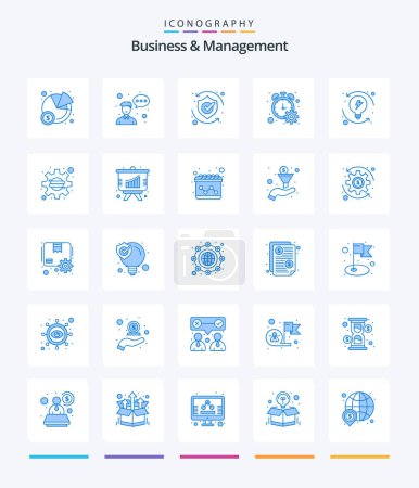 Ilustración de Creative Business And Management 25 Blue icon pack  Such As process. timer. safety. progress percent. counter - Imagen libre de derechos