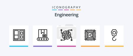 Illustration for Engineering Line 5 Icon Pack Including ruler. construction. construction. angle. scale. Creative Icons Design - Royalty Free Image