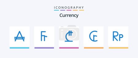 Illustration for Currency Blue 5 Icon Pack Including indonesian. money. lari. currency. cruzeiro. Creative Icons Design - Royalty Free Image