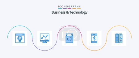 Ilustración de Business and Technology Blue 5 Icon Pack Including directory. wireless. bag. mobile. bluetooth - Imagen libre de derechos