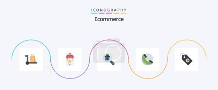 Illustration for Ecommerce Flat 5 Icon Pack Including price. ecommerce. research. shop. ecommerce - Royalty Free Image