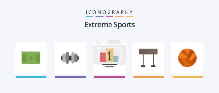 Illustration for Sport Flat 5 Icon Pack Including . line. sport. Creative Icons Design - Royalty Free Image