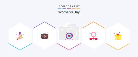 Illustration for Womens Day 25 Flat icon pack including day. feminism. campaign. justice - Royalty Free Image