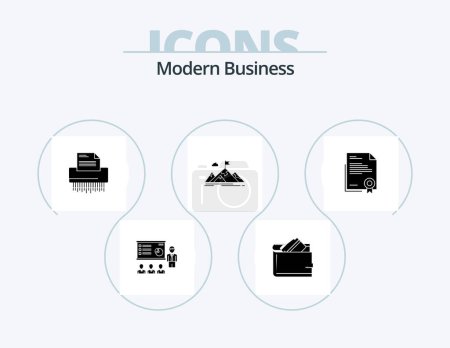 Illustration for Modern Business Glyph Icon Pack 5 Icon Design. information. data. cash. confidential. money - Royalty Free Image