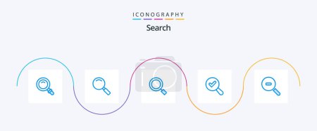Téléchargez les illustrations : Search Blue 5 Icon Pack Including zoom. search. general. view. find - en licence libre de droit
