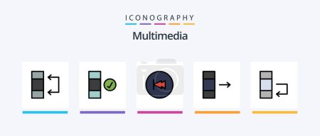 Ilustración de Multimedia Line Filled 5 Icon Pack Including . search. forward. data. exchange. Creative Icons Design - Imagen libre de derechos