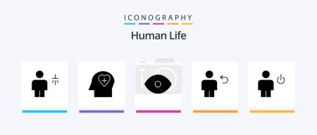 Téléchargez les illustrations : Human Glyph 5 Icon Pack Including avatar. human. eye. body. avatar. Creative Icons Design - en licence libre de droit