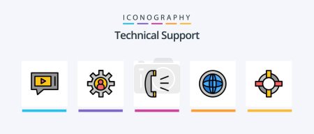 Ilustración de Technical Support Line Filled 5 Icon Pack Including chat. customer support. help. client support. answer. Creative Icons Design - Imagen libre de derechos