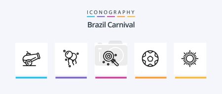 Téléchargez les illustrations : Brazil Carnival Line 5 Icon Pack Including country. brazil. tant. celebration. brazilian. Creative Icons Design - en licence libre de droit