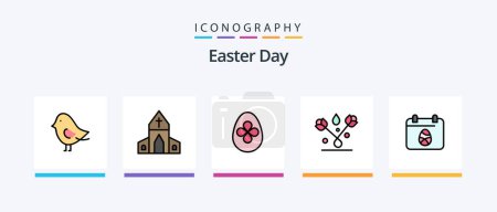 Ilustración de Easter Line Filled 5 Icon Pack Including . easter. food. easter. Creative Icons Design - Imagen libre de derechos
