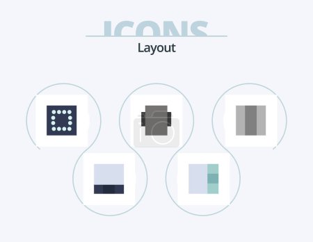 Téléchargez les illustrations : Layout Flat Icon Pack 5 Icon Design. . - en licence libre de droit
