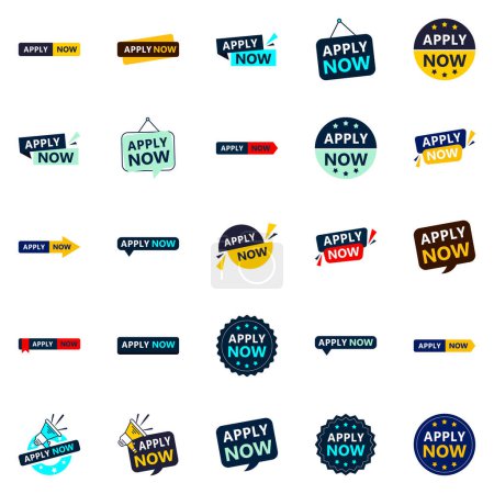 Ilustración de Grab Customers Attention with Our Pack of 25 Apply Now Banners - Imagen libre de derechos
