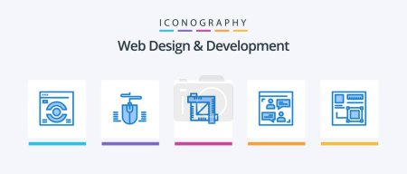Illustration for Web Design And Development Blue 5 Icon Pack Including digital. browser. designing tool. art. user. Creative Icons Design - Royalty Free Image