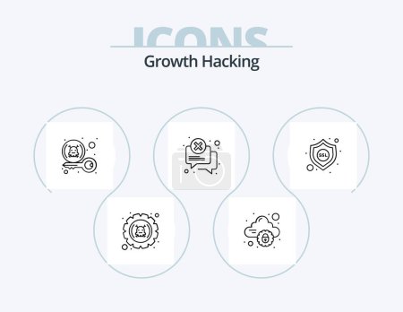 Téléchargez les illustrations : Hacking Line Icon Pack 5 Icon Design. router. lost. message. internet. website - en licence libre de droit