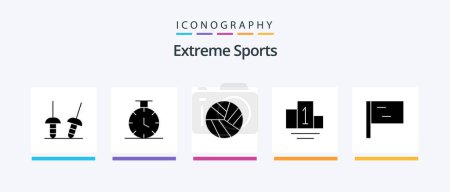 Illustration for Sport Glyph 5 Icon Pack Including . podium. . Creative Icons Design - Royalty Free Image