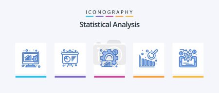 Illustration for Statistical Analysis Blue 5 Icon Pack Including . data management. analytics. analytics. business intelligence. Creative Icons Design - Royalty Free Image