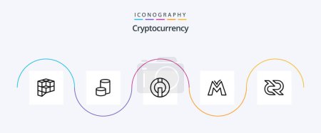 Ilustración de Cryptocurrency Line 5 Icon Pack Including coin . crypto . crypto currency. coin - Imagen libre de derechos