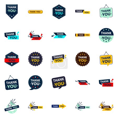 Illustration for Thank You 25 Unique Vector Images to Express your gratitude - Royalty Free Image