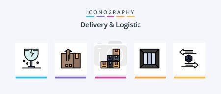 Illustration for Delivery And Logistic Line Filled 5 Icon Pack Including weight. box. warehouse. secure. lock. Creative Icons Design - Royalty Free Image
