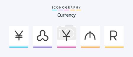 Illustration for Currency Flat 5 Icon Pack Including . zar. yen. currency. rand. Creative Icons Design - Royalty Free Image