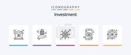 Illustration for Investment Line 5 Icon Pack Including . money. security. hands. marketing. Creative Icons Design - Royalty Free Image