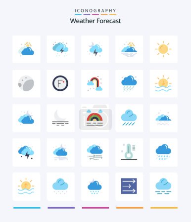 Ilustración de Creative Weather 25 Flat icon pack  Such As weather. fog. light. day. storm - Imagen libre de derechos