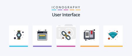 Illustration for User Interface Line Filled 5 Icon Pack Including . map. inbox. location. unlock. Creative Icons Design - Royalty Free Image