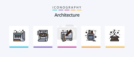 Illustration for Architecture Line Filled 5 Icon Pack Including lifting. crane. file. program algorithm. data architecture. Creative Icons Design - Royalty Free Image