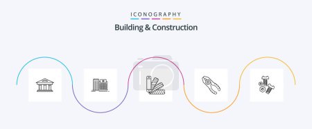 Illustration for Building And Construction Line 5 Icon Pack Including repair. pliers. building. pincers. pantone - Royalty Free Image