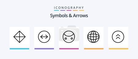 Illustration for Symbols and Arrows Line 5 Icon Pack Including swipe. music. sign. arrows left. arrow left. Creative Icons Design - Royalty Free Image