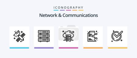 Ilustración de Network And Communications Line 5 Icon Pack Including question. online. group. network. arrow. Creative Icons Design - Imagen libre de derechos