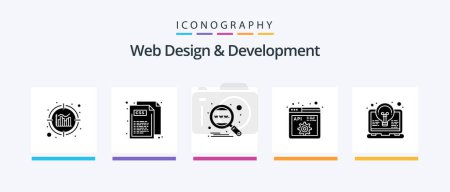 Illustration for Web Design And Development Glyph 5 Icon Pack Including coding. programming. engine. development. api. Creative Icons Design - Royalty Free Image