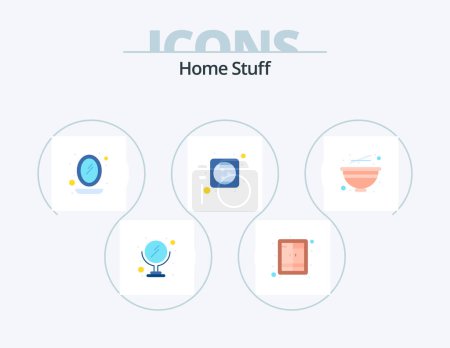 Ilustración de Home Stuff Flat Icon Pack 5 Icon Design. chinese. switch. interior. plug. electricity - Imagen libre de derechos