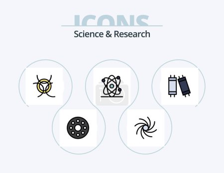 Illustration for Science Line Filled Icon Pack 5 Icon Design. . light. strip. lamp. sun - Royalty Free Image