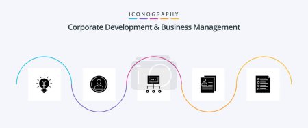 Ilustración de Corporate Development And Business Management Glyph 5 Icon Pack Including management. chart. man. business. user - Imagen libre de derechos