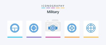 Illustration for Military Blue 5 Icon Pack Including . military. plain. crosshair. military. Creative Icons Design - Royalty Free Image