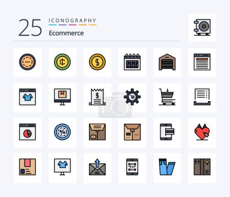 Illustration for Ecommerce 25 Line Filled icon pack including find. warehouse. calendar. structure. ecommerce - Royalty Free Image