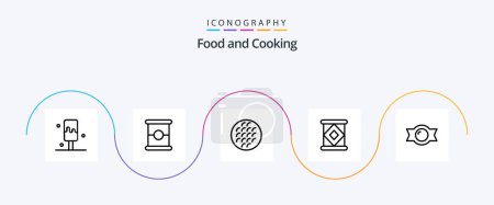 Illustration for Food Line 5 Icon Pack Including . candy. cookie. bonbon. condensed - Royalty Free Image