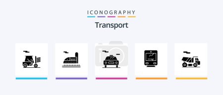 Illustration for Transport Glyph 5 Icon Pack Including . transport. transport. quad. travel. Creative Icons Design - Royalty Free Image