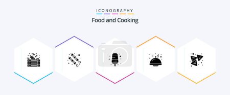Illustration for Food 25 Glyph icon pack including . nachos. food. food. line - Royalty Free Image