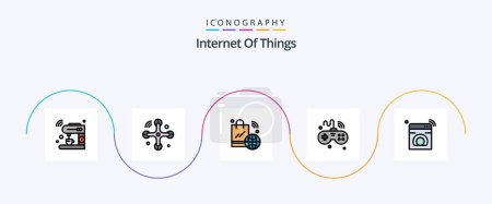 Illustration for Internet Of Things Line Filled Flat 5 Icon Pack Including things. internet. internet of things. games. iot - Royalty Free Image