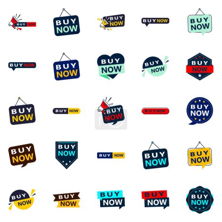 Téléchargez les illustrations : 25 Versatile Typographic Banners for promoting buying in different contexts - en licence libre de droit
