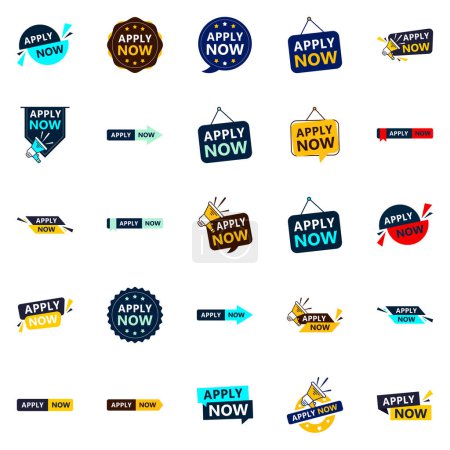 Téléchargez les illustrations : 25 Dynamic Apply Now Banners to Help You Promote Your Opportunities - en licence libre de droit